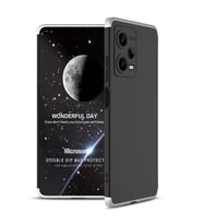 Microsonic Xiaomi Redmi Note 12 Pro Kılıf Double Dip 360 Protective Siyah Mavi (Siyah-Gri)
