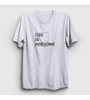 Presmono Unisex Sarı Css Is Awesome Developer Yazılımcı T-Shirt 357242tt (Beyaz)