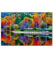 Cakapuzzle 21 Eylül Sonbahar Göl Görseli  Puzzle Yapboz MDF (Ahşap) (500 Parça)