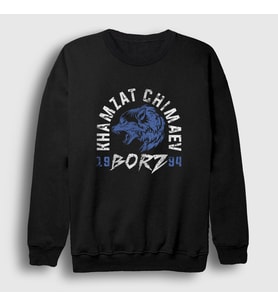 Presmono Unisex Beyaz Borz Khamzat Chimaev Mma Ufc Sweatshirt 427078tt (Siyah)