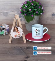 En İyi Diş Hekimi Türk Kahvesi Fincanı Ahşap Altlıklı ve Fotoğraflı Ahşap Anahtarlık Hediye (Model 3)