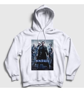 Presmono Unisex Beyaz Cover Film The Matrix Kapüşonlu Sweatshirt 253760tt (Beyaz)