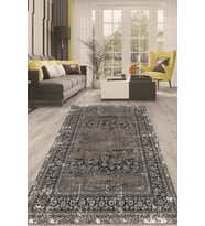 Dijital Kaymaz Taban Yıkanabilir Modern Renkli Salon Halısı Mutfak Halısı Yolluk ND-HT-124 (Antrasit)