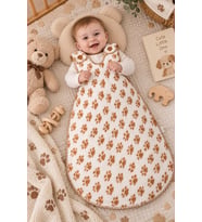 Harika Peluş Bebek Uyku Tulumu (Bej)