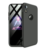 Apple iPhone XR Uyumlu GKK Kılıf 360 Derece Tam Koruma (Siyah)