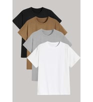 Unisex Basic Model 4'lu Tshirt (Beyaz)