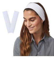 2'li Spor Saç Bantları - Elastik Kaymaz İnce Saç Ter Kafa Bandı Bandana, Kadın & Erkek Koşu Fitness Yoga Pilates Makyaj Yüz Yıkama Atletik Egzersiz Saç Bandı (Beyaz)