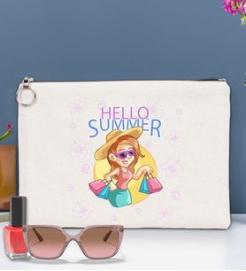 BK Gİft Yaz Temalı-2 Astarlı Portföy Çanta 30x21cm(12 Renk Seçeneği), Baskılı El Çantası, Organizer Çanta (Ham)