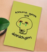 BK Gift Esprili Tasarım Serisi Sert Kapaklı Sarı Defter, Arkadaşa Hediye, Yeni İş Hediyesi, Doğum Günü Hediyesi, Anı Defteri (Model 7)