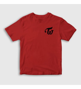 Presmono Unisex Çocuk Beyaz Logo K-Pop Twice T-Shirt 280560tt (Kırmızı)