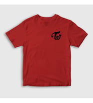 Presmono Unisex Çocuk Beyaz Logo K-Pop Twice T-Shirt 280560tt (Kırmızı)
