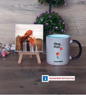 Ütopyalar Güzeldir Fotoğraflı Dekoratif Taş, Kupa Bardak Beyaz Hediye (Model 9)