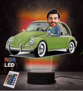 Doğum Günü Hediyesi,Sevgiliye Hediye, Kişiye Özel Fotoğraflı Vosvos Erkek Tasarım Karikatür 3D Led Lamba (RGB)