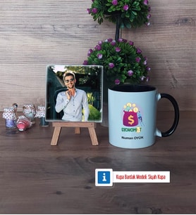 Ekonomist Fotoğraflı Dekoratif Taş, Kupa Bardak Beyaz Hediye (Model 11)