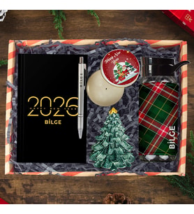 eJOYA Kişiye Özel Hoş Geldin 2026 & Ekose Tasarım Yeni Yıl Hediye Kutusu 112670 (Model 3)