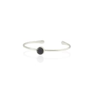 Kadir Jewellery Zirkon Taşlı Ayarlanabilir 925 Ayar Gümüş Kaplama Bilezik (Siyah)