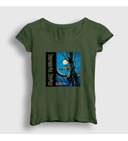 Presmono Kadın Sarı Fear Of The Dark Iron Maiden T-Shirt 85928tt (Haki)