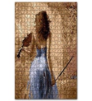 Cakapuzzle Mavi Elbiseli Kemancı Kadın Puzzle Yapboz MDF (Ahşap) (255 Parça)