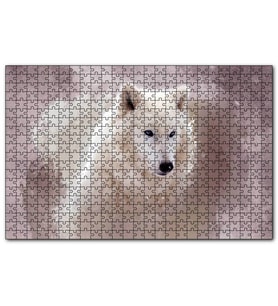 Cakapuzzle Beyaz Kurt Puslu Zemin Görseli  Puzzle Yapboz MDF (Ahşap) (255 Parça)