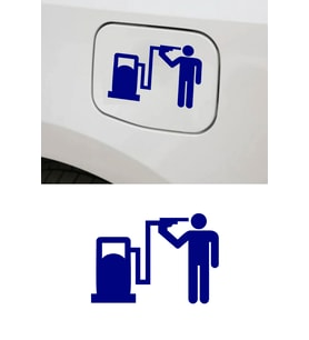 Depo Yakıt Kapağı Oto Sticker - Araba Sticker - Oto Sticker - 15cm (Mavi)