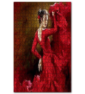Cakapuzzle Kırmızı Elbiseli Dansçı Çingene Kadın Puzzle Yapboz MDF (Ahşap) (255 Parça)