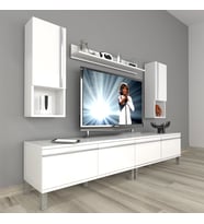 Decoraktiv Eko 5200TA Mdf Krom Ayaklı Tv Ünitesi Tv Sehpası (Beyaz)