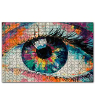 Cakapuzzle Modern Sanat Renli Boyama Kadın Gözü  Puzzle Yapboz MDF (Ahşap) (255 Parça)