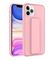Apple iPhone 11 Pro Kılıf Zore Qstand Katlanabilir Standlı Kılıf (Pembe)