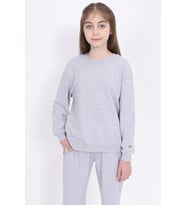 Toontoy Kız Çocuk Baskılı Sweatshirt ( Gri-Melanj)
