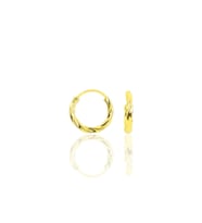 Gümüş  ROSE 14 Mm Mini Burgu Modeli Halka Küpe DGN20925 (Gold)