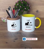 Sevimli Panda Kalemlik, Kupa Bardak T Kişiye Özel Hediye (Model 10)