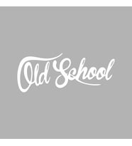 Old School Araba Sticker siyah 19x8 CM (Beyaz)