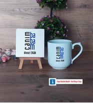 Babaya Hediye Dekoratif Taş, Kupa Bardak Kırmızı Hediye (Model 4)