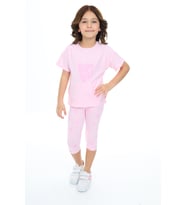 Toontoy Kız Çocuk Shıne On Baskılı Kaprili Takım (Pembe)
