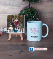 Anneler Günü Hediyesi Fotoğraflı Dekoratif Taş, Kupa Bardak Beyaz Hediye (Model 1)