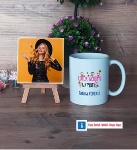 Çocuk Gelişimi Uzmanı Fotoğraflı Dekoratif Taş, Kupa Bardak Beyaz Hediye (Model 1)