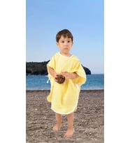 Çocuk Bebek Müslin Panço Kapüşonlu Oeko-tex Sertifikalı 1-4 yaş (Sarı)