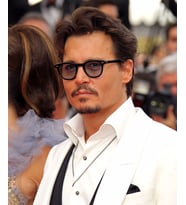 Johnny Depp Stili 2018 Kalın Kemik İmaj Gözlüğü Anti Reflekte Tarz Gözlük Retro Vintage Çerçeve (Mor)