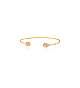 Kadir Jewellery 22 Ayar Altın Kaplama El İşçiliği Zirkon Taşlı Kadın Charm Bileklik (Turuncu)