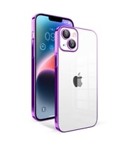 iPhone 14 Plus Kılıf Garaj Kenarları Renkli Kamera Korumalı Kılıf (Lila)