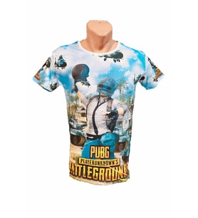 Dijital Baskı Pubg Palyer Gamer Tshirt (Mavi)