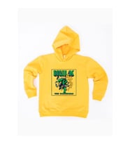Hulk baskılı kapüşonlu pamuklu kumaş çocuk sweatshirt (Sarı)