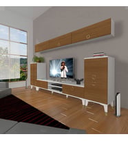 Decoraktiv Eko 9 Mdf Dvd Gold Tv Ünitesi Tv Sehpası (Beyaz - Ceviz)
