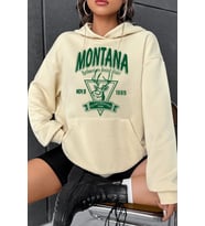 Unisex Montana Baskılı Sweatshirt (Bej)
