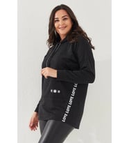 Kapüşonlu Büyük Beden Sweatshirt (Antrasit)