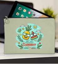 BK Gİft Yaz Temalı-1 Tablet Çantası 30x21cm(12 Renk Seçeneği), Ipad Çantası, Baskılı Tablet Kılıfı (Mint Yeşili)