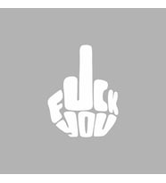 Fuck You Sticker Siyah 20x10 CM (Beyaz)