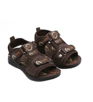 Goflex 26560 Çocuk Cırtlı Sandalet Terlik (Kahverengi)