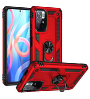 Xiaomi Poco M4 Pro 5G Kılıf Yüzüklü Zırh Tank Vega (Kırmızı)