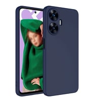 Realme C55 Kılıf Kamera Korumalı iÇi Süet Dokulu Lansman Tipi Silikon (Lacivert)